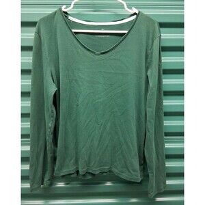 Talbots Longsleeve Shirt Green LP  Large/XL Petite Pima Cotton Casual